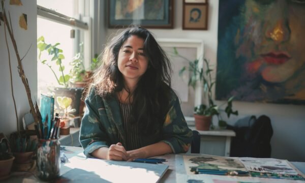 Artist in Her Studio